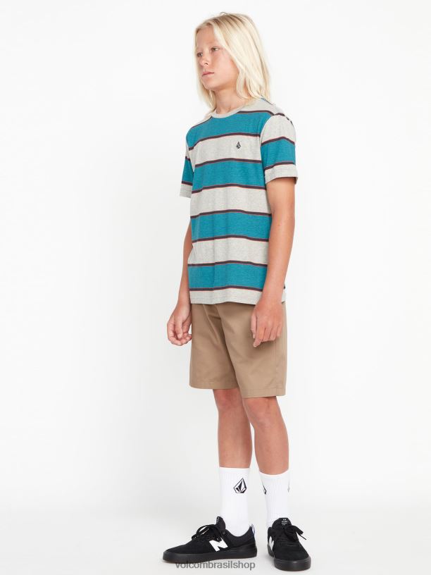 br Volcom Rapazes roupas bermuda de caminhão solta caqui 88NNJ1207