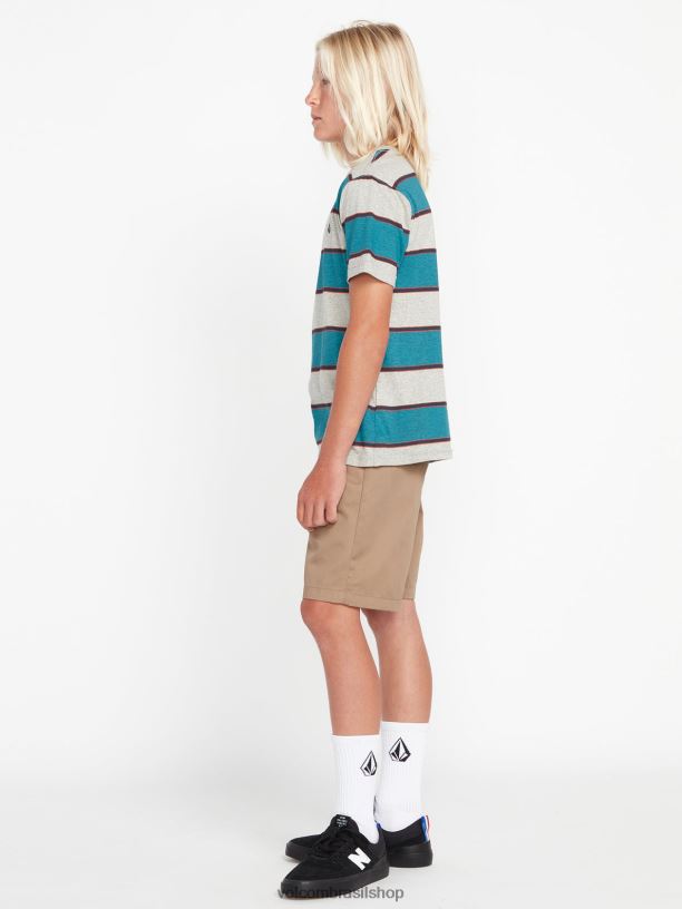br Volcom Rapazes roupas bermuda de caminhão solta caqui 88NNJ1207