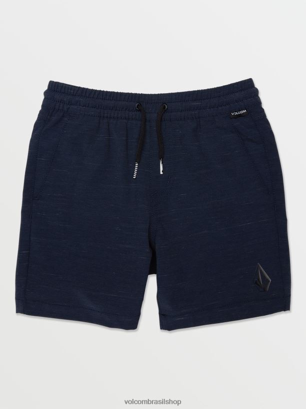 br Volcom Rapazes roupas calça jeans com cintura elástica frouxa marinha 88NNJ1234