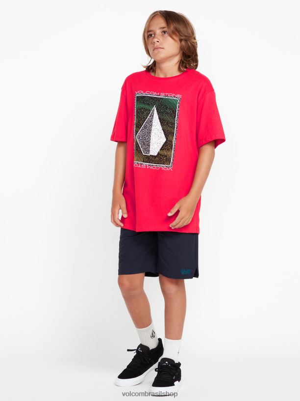 br Volcom Rapazes roupas novo shorts de cintura elástica de pedra envelhecida marinha 88NNJ1240