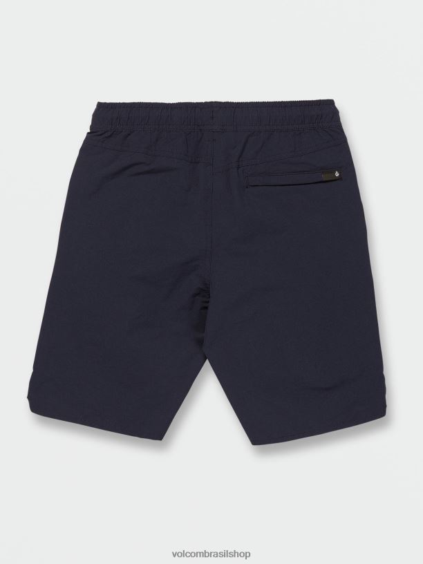 br Volcom Rapazes roupas novo shorts de cintura elástica de pedra envelhecida marinha 88NNJ1240