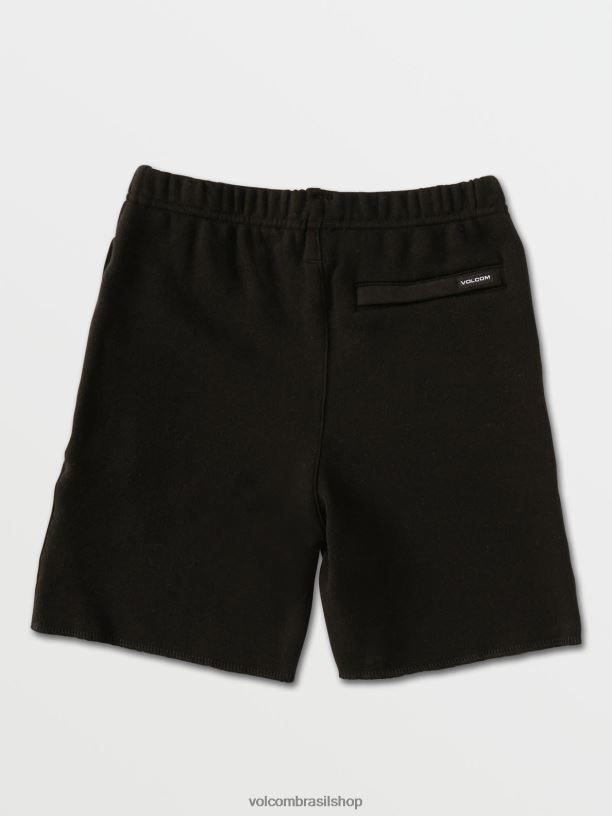 br Volcom Rapazes roupas shorts de lã de pedra icônicos preto 88NNJ1222