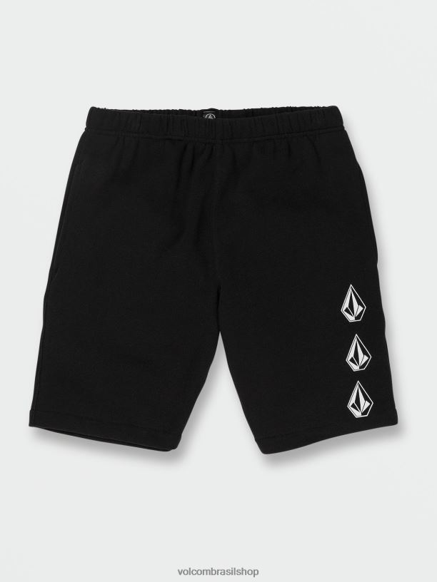 br Volcom Rapazes roupas shorts de lã de pedra icônicos preto 88NNJ1225