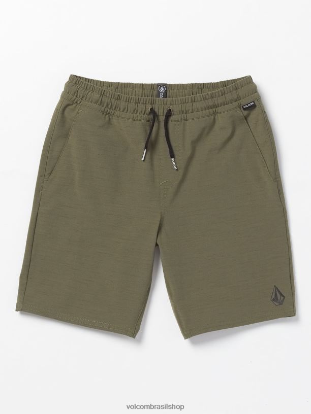 br Volcom Rapazes roupas shorts híbridos de cintura elástica subdimensionados búfalo 88NNJ1238