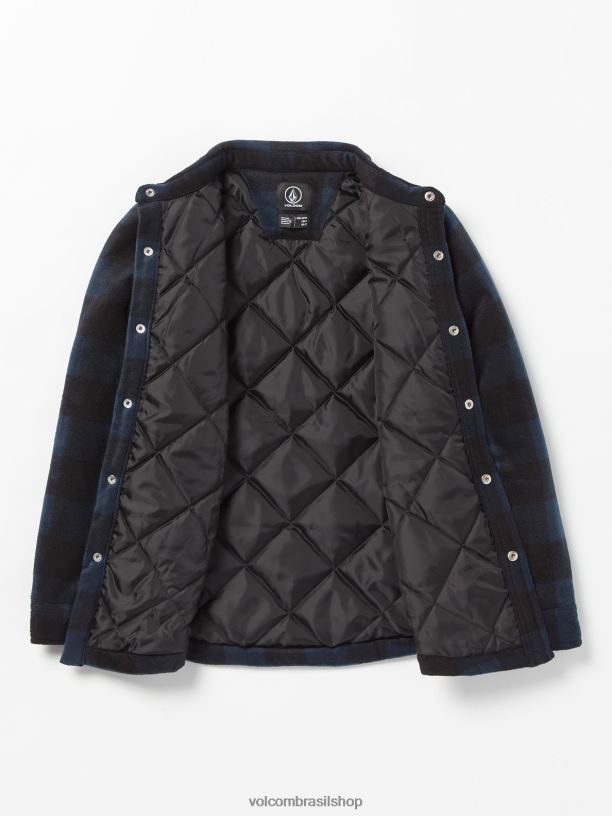 br Volcom Rapazes roupas camisa de manga comprida de lã curvada marinha 88NNJ1168