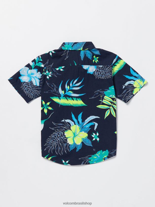 br Volcom Rapazes roupas camisa de manga curta mister marinha 88NNJ1165