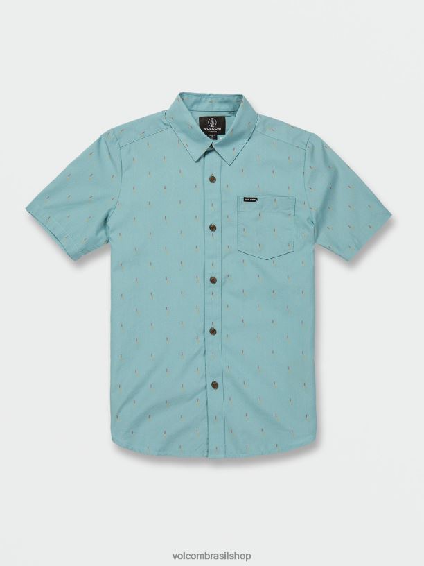 br Volcom Rapazes roupas camisa manga curta graffen cali urze azul 88NNJ1185