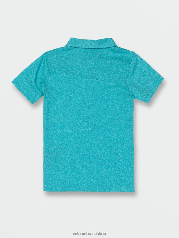 br Volcom Rapazes roupas camisa polo wowzer manga curta azul elétrico 88NNJ1180
