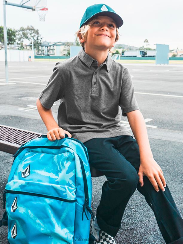 br Volcom Rapazes roupas camisa polo wowzer manga curta furtividade 88NNJ1179