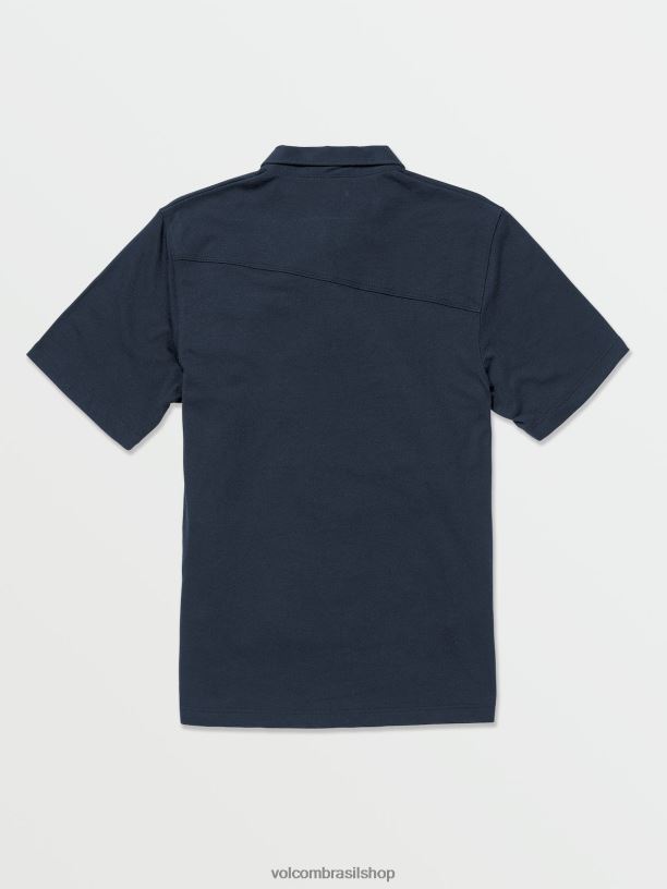 br Volcom Rapazes roupas camisa polo wowzer manga curta marinha 88NNJ1175