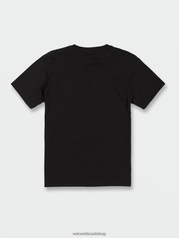 br Volcom Rapazes roupas camiseta de manga curta concourse preto 88NNJ1122