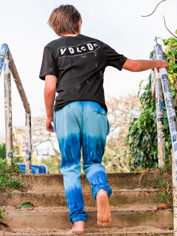 br Volcom Rapazes roupas camiseta de manga curta originator preto vintage 88NNJ1119