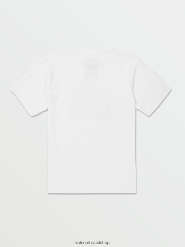br Volcom Rapazes roupas camiseta de manga curta pedra nítida branco 88NNJ1116