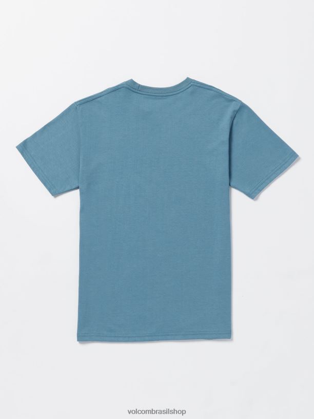 br Volcom Rapazes roupas camiseta de manga curta pedra nítida cume índigo 88NNJ1156