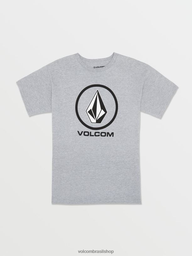 br Volcom Rapazes roupas camiseta de manga curta pedra nítida urze cinza 88NNJ1120