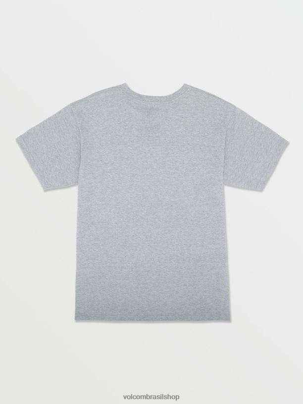 br Volcom Rapazes roupas camiseta de manga curta pedra nítida urze cinza 88NNJ1136