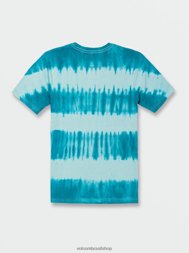 br Volcom Rapazes roupas camiseta de manga curta psychdye oceano verde-azulado 88NNJ1121