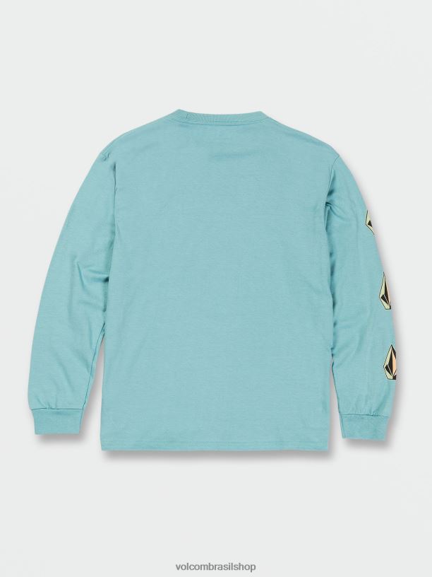 br Volcom Rapazes roupas camiseta de manga longa com pedra icônica cali urze azul 88NNJ1134