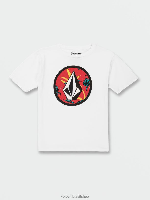 br Volcom Rapazes roupas camiseta manga curta circle stone combinação branca 88NNJ1144