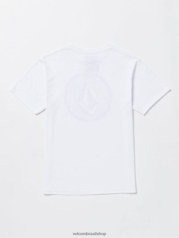 br Volcom Rapazes roupas camiseta manga curta crisp stone fill branco 88NNJ1161