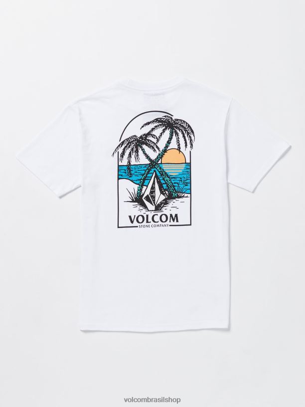 br Volcom Rapazes roupas camiseta manga curta glassy daze branco 88NNJ1114