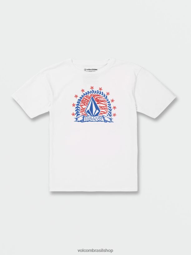 br Volcom Rapazes roupas camiseta manga curta huskerdont branco 88NNJ1160