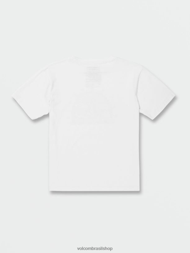 br Volcom Rapazes roupas camiseta manga curta huskerdont branco 88NNJ1160