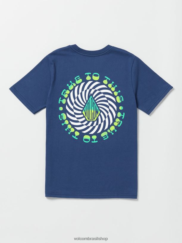 br Volcom Rapazes roupas camiseta manga curta iron91 marinha 88NNJ1149