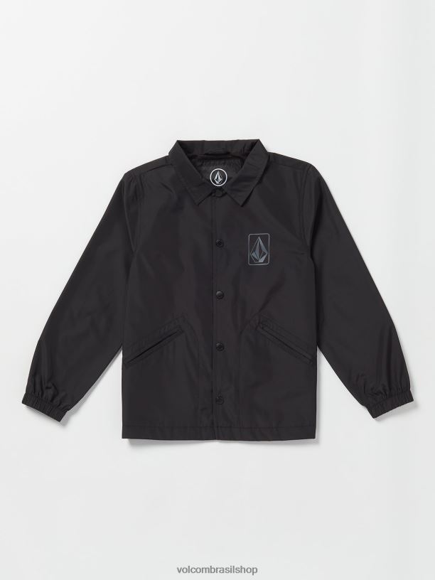 br Volcom Rapazes roupas jaqueta de treinador preto 88NNJ1204