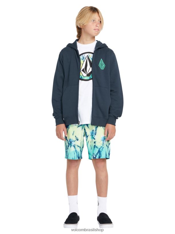 br Volcom Rapazes roupas jaqueta iron91 com zíper marinha 88NNJ1195