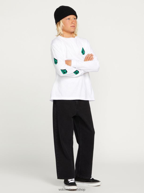 br Volcom Rapazes roupas calças jeans onduladas preto 88NNJ1279