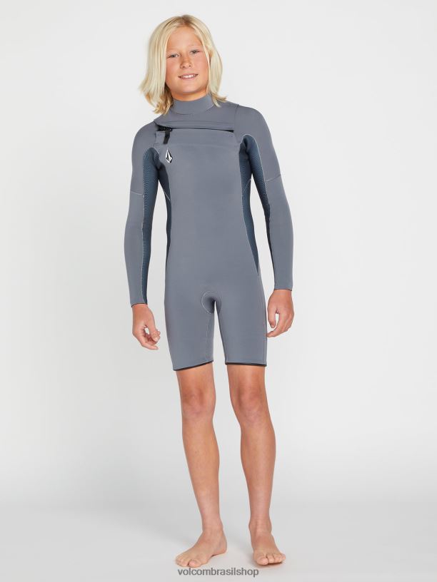 br Volcom Rapazes roupas macacão de manga longa com zíper no peito modulador 2mm carvão 88NNJ1365