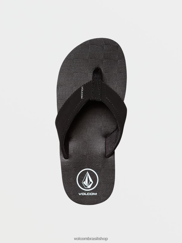 br Volcom Rapazes calçados sandálias grandes da juventude de Victor preto 88NNJ1317