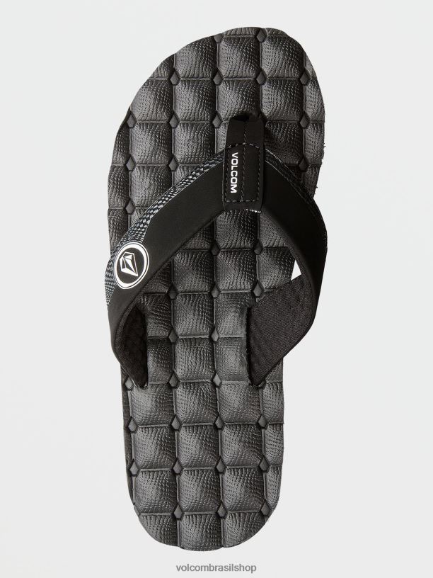 br Volcom Rapazes calçados sandálias reclináveis Preto branco 88NNJ1311