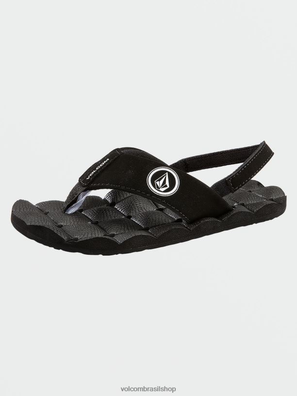 br Volcom Rapazes calçados sandálias reclináveis Preto branco 88NNJ1315