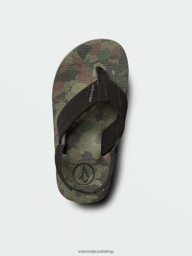 br Volcom Rapazes calçados sandálias vencedoras camuflagem escura 88NNJ1316
