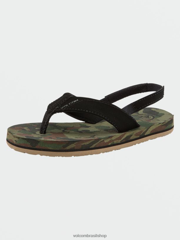 br Volcom Rapazes calçados sandálias vencedoras camuflagem escura 88NNJ1316