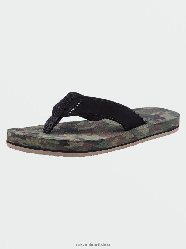 br Volcom Rapazes calçados sandálias vencedoras camuflagem escura 88NNJ1318