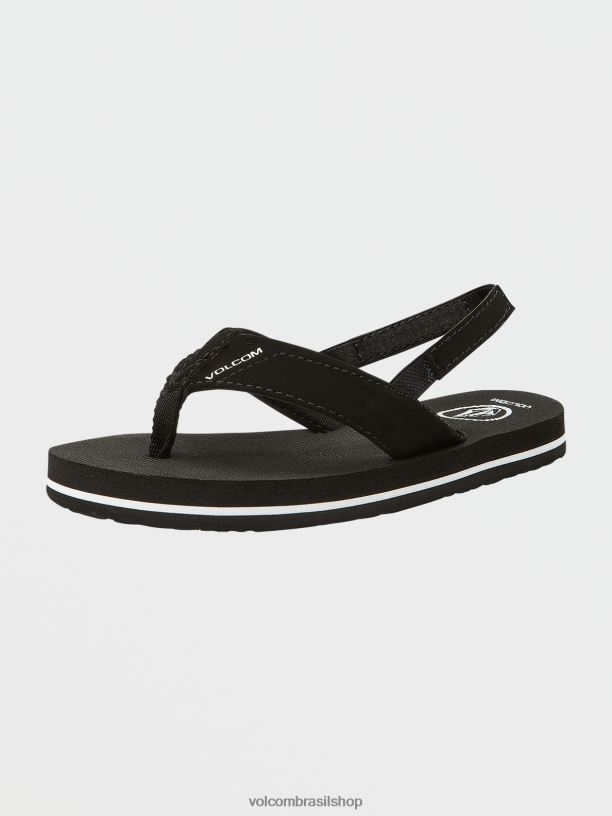 br Volcom Rapazes calçados sandálias vencedoras preto 88NNJ1313