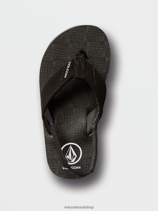 br Volcom Rapazes calçados sandálias vencedoras preto 88NNJ1313