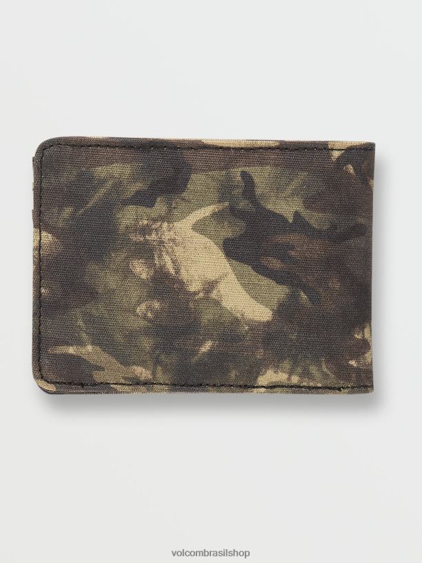 br Volcom homens acessórios carteira post bifold verde oculto 88NNJ431