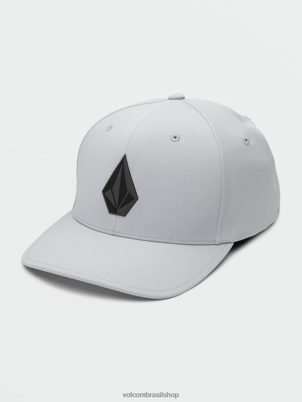 br Volcom homens acessórios boné delta flexfit stone tech torre cinza 88NNJ368