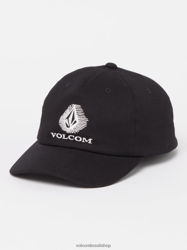 br Volcom homens acessórios chapéu ajustável de pedra ray preto 88NNJ396