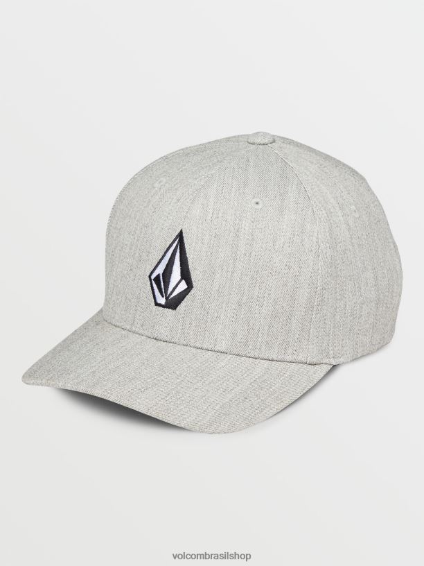 br Volcom homens acessórios chapéu flexfit de pedra cheia de urze vintage cinza 88NNJ382