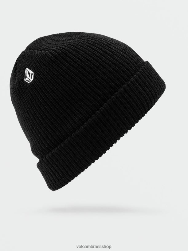 br Volcom homens acessórios gorro de pedra cheia preto 88NNJ409