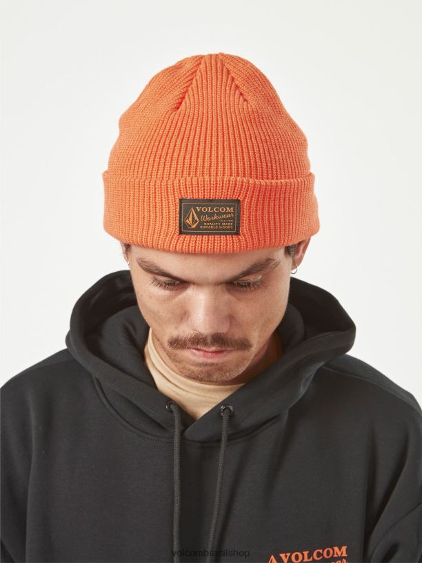 br Volcom homens acessórios gorro de trabalho laranja 88NNJ393