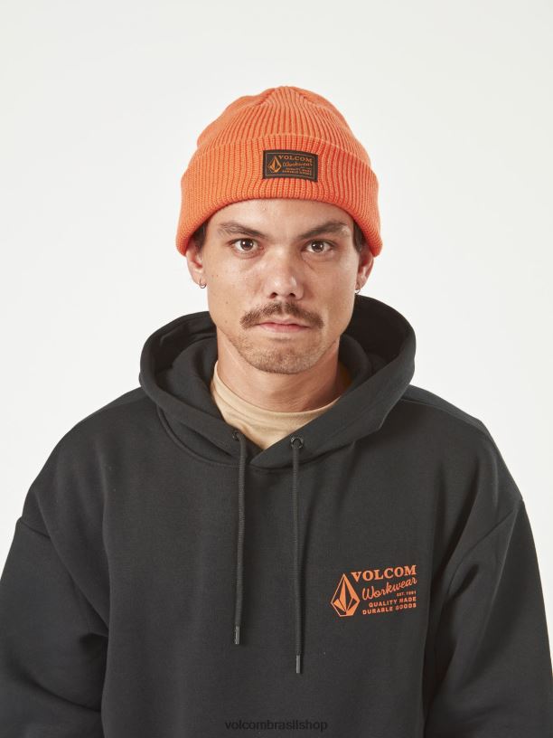 br Volcom homens acessórios gorro de trabalho laranja 88NNJ393