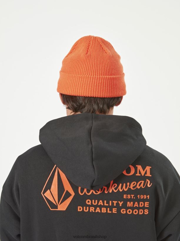 br Volcom homens acessórios gorro de trabalho laranja 88NNJ393