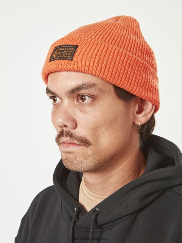 br Volcom homens acessórios gorro de trabalho laranja 88NNJ393