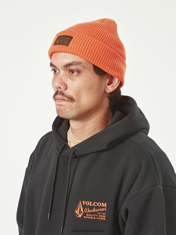 br Volcom homens acessórios gorro de trabalho laranja 88NNJ393